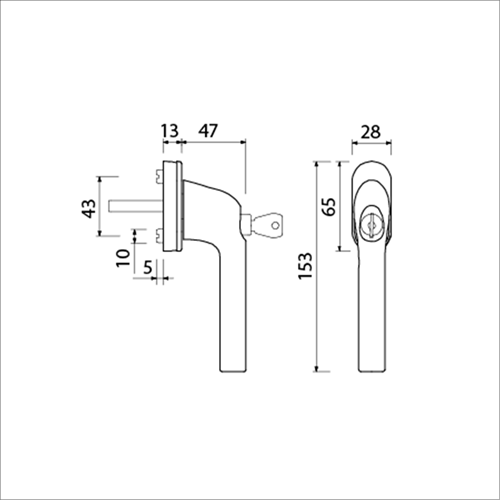 Ami Sicherheitsbeschlag Fenstergriff 822 7x32 weiß9010 oval - 425658