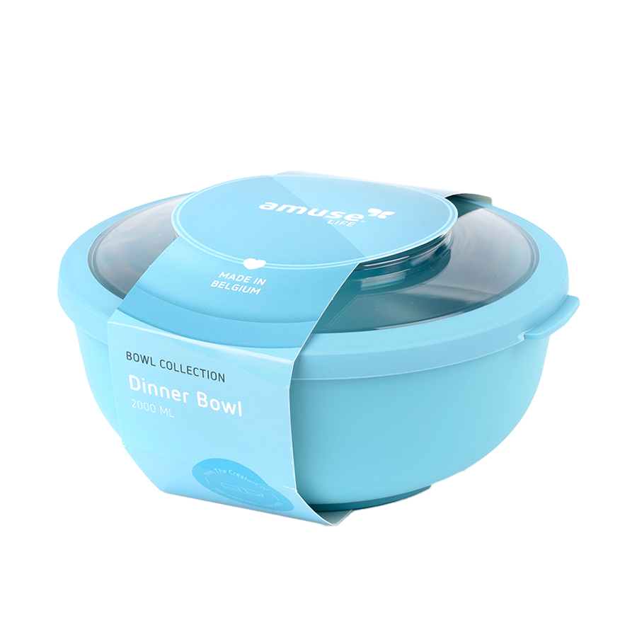 Amuse Life Speiseschüssel mit Deckel, blau, 2000 ml