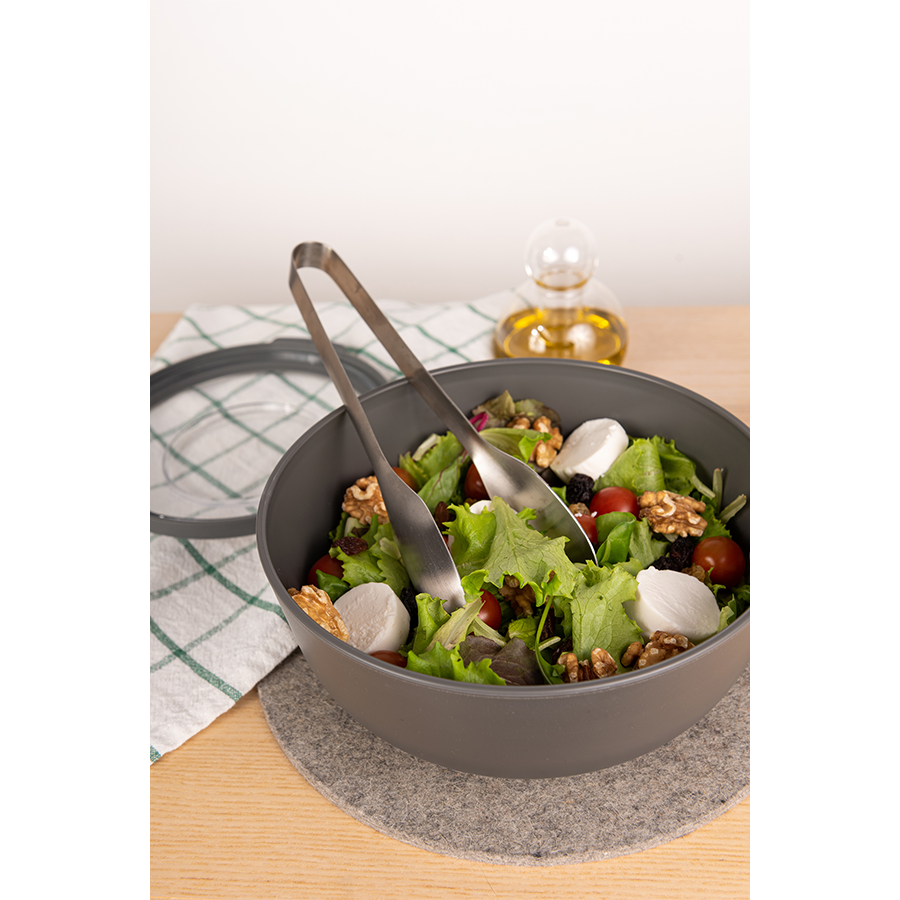 Amuse Life Speiseschüssel mit Deckel, grau, 2000 ml