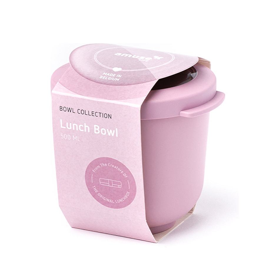 Amuse Life Lunchschüssel mit Deckel, rosa, 500 ml