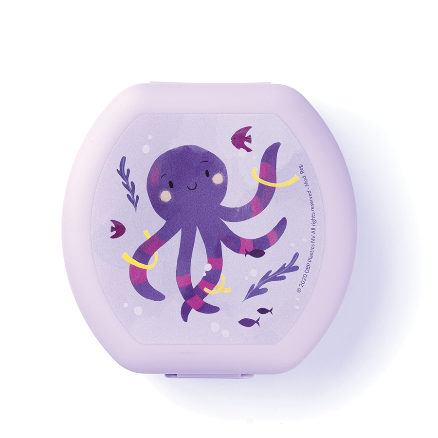 Amuse Snackbox kleiner runder lilafarbener Oktopus