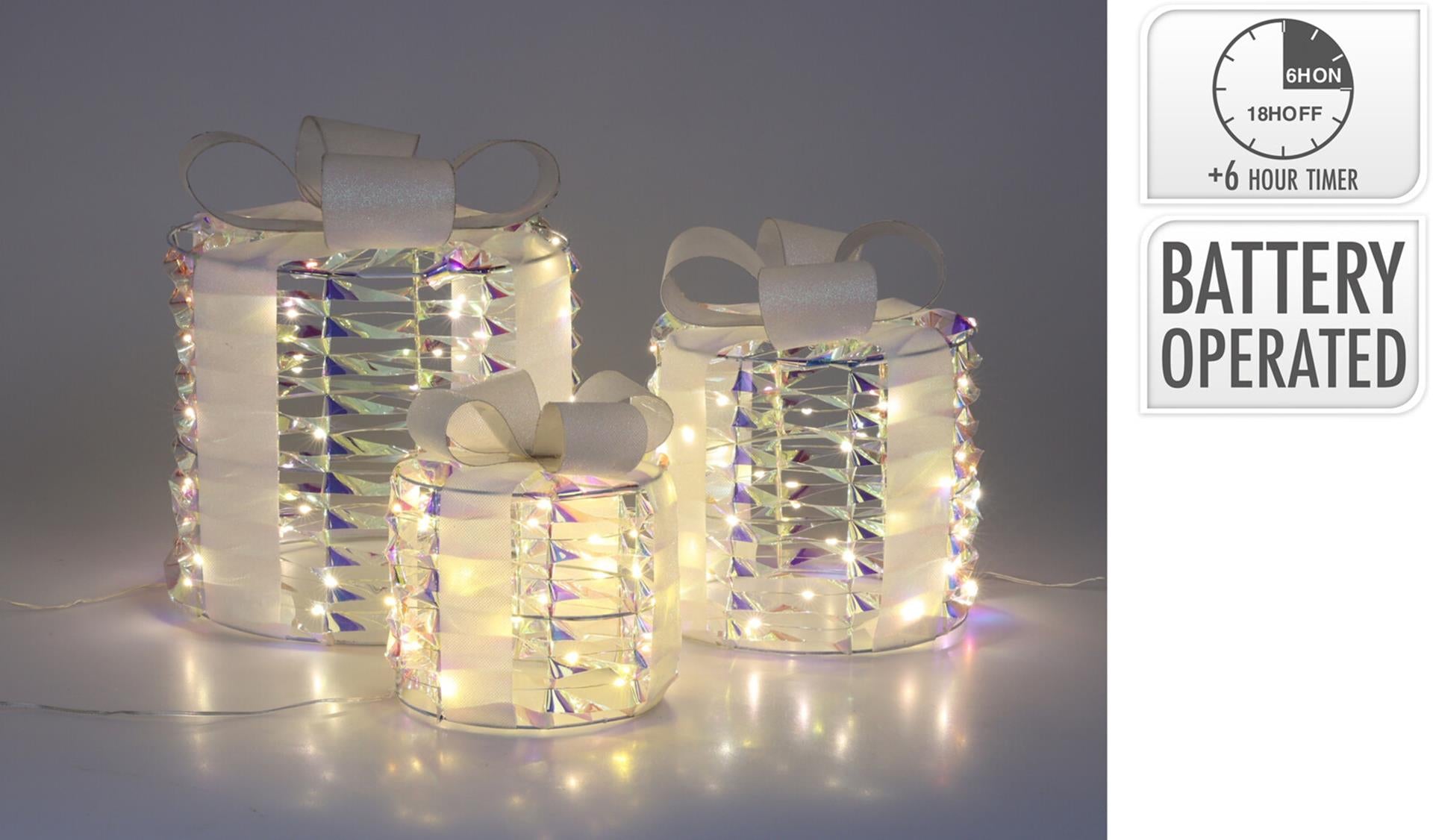 Home Styling Bild Geschenk 30 cm Set mit 3 Regenbogen-LEDs