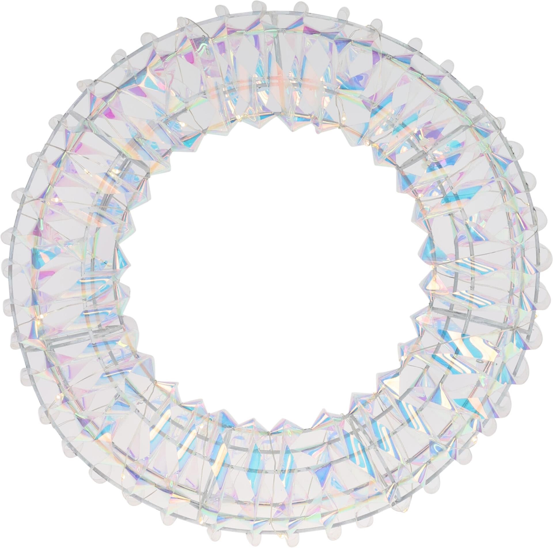 Home-Styling-Kranz, 30 cm, 30 LEDs, schillernd