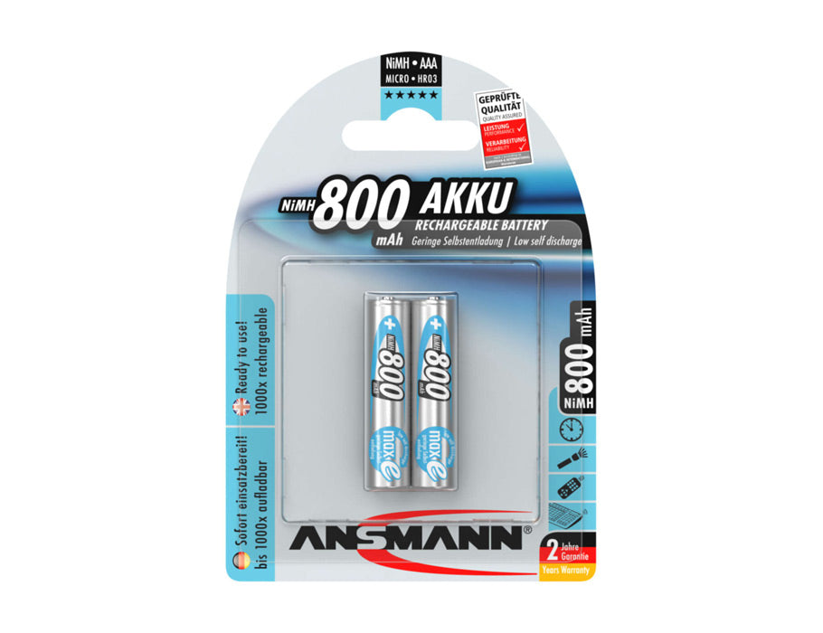 Ansmann Batteries Nimh Battery Micro AAA 800 mAh 2 Teile