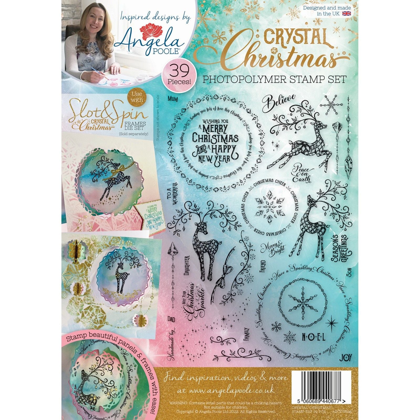 Kreative Ausdrucksformen Angela Poole • Fotopolymer-Stempelset „Crystal Christmas“ A4