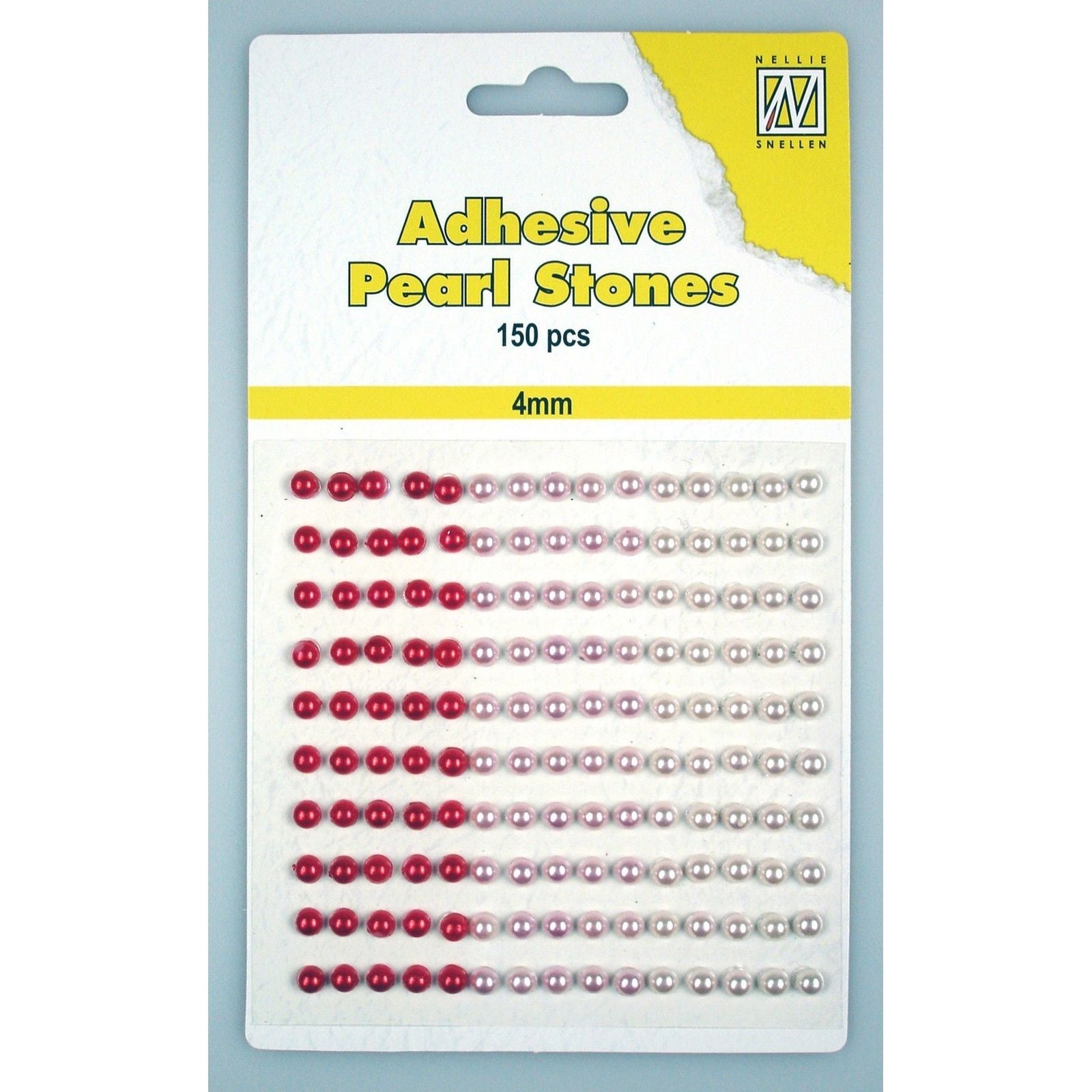 Nellies Wahl • Klebeperlen, 150 Stück, Blatt 4 mm, 3 Farbtöne Rot