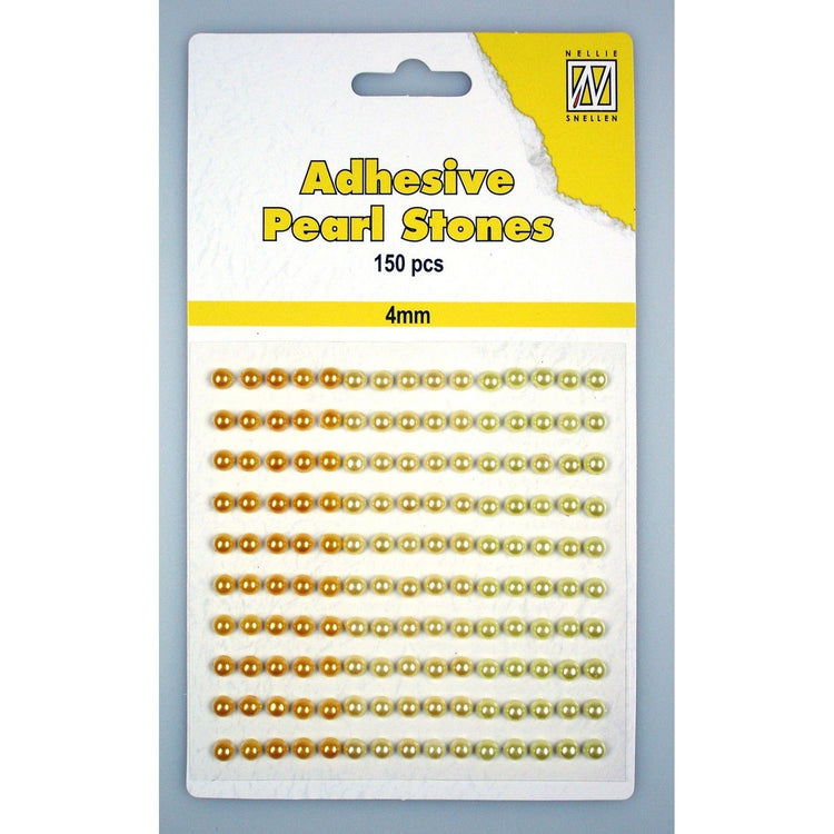 Nellies Wahl • Klebeperlen 150 Stück Blatt 4 mm 3 Töne Gelbgold