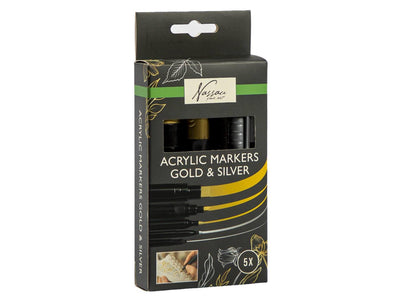 Creative Craft Group Nassau Acrylmarker-Set Gold Silber – 5-tlg.