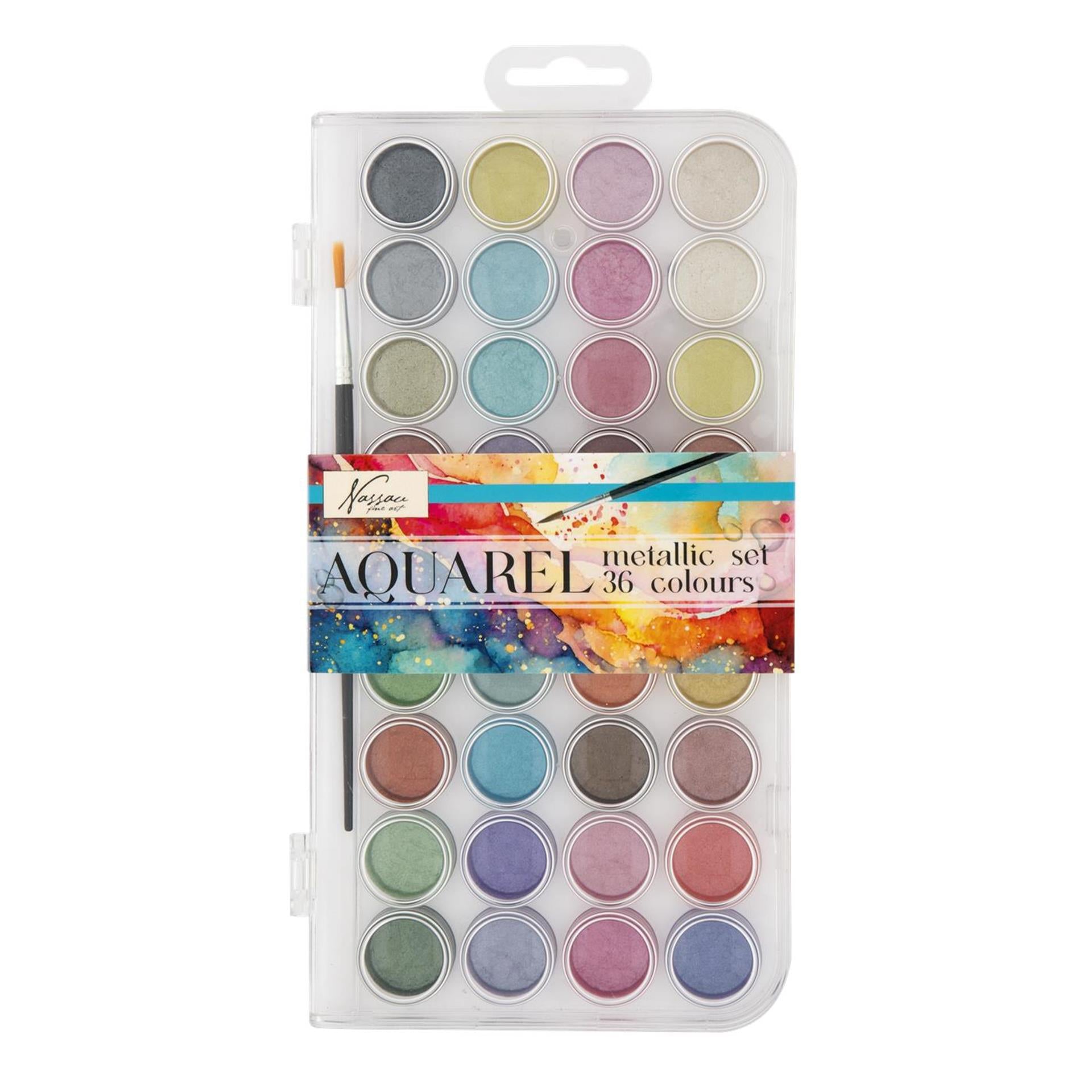 Kreative Handwerksgruppe Metallic Aquarell Paint Palette, 36 Farben