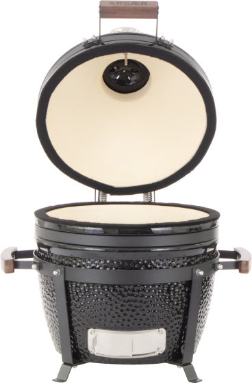 Arbaer Kamado Medium Ø 16 Zoll mit Rahmen Keramikschwarz