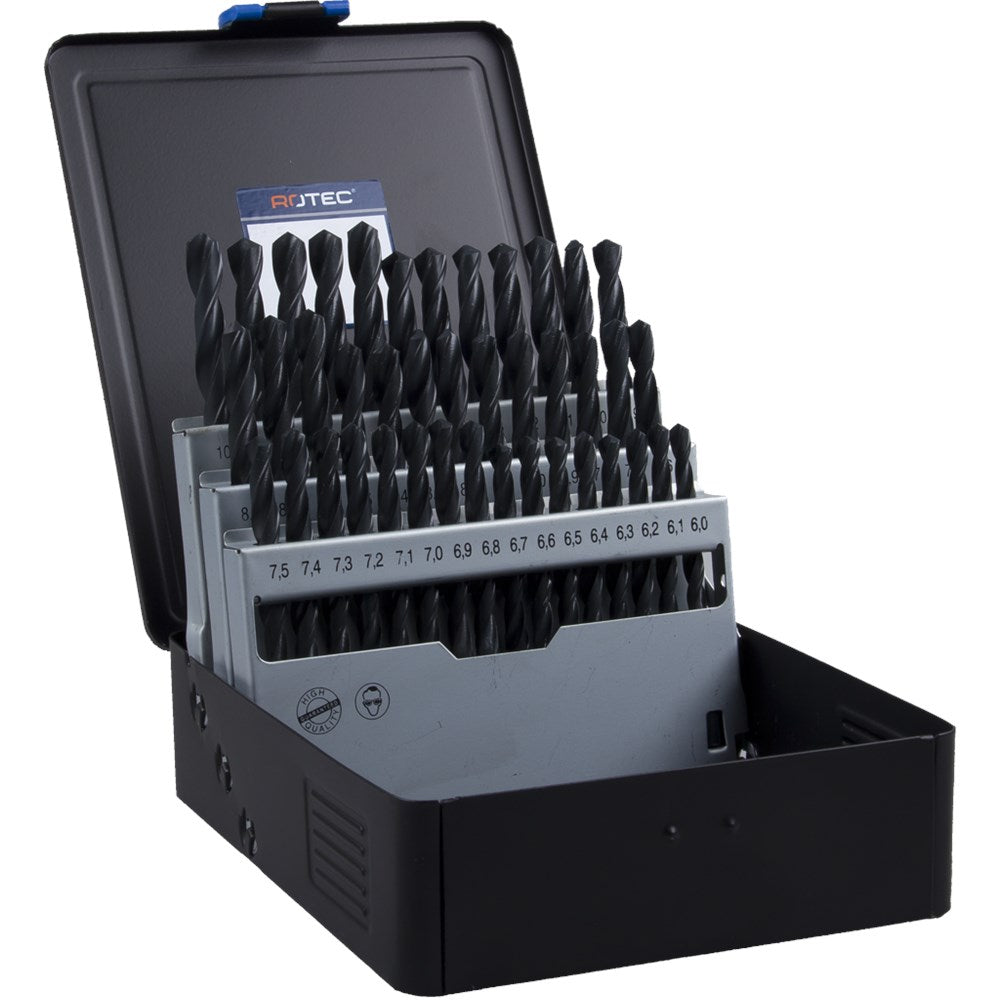 Rotec Spiralbohrer-Set 6-10x0,1mm HSS 41-teilig