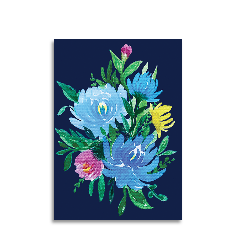Kunst von andu Grußkarte, blaues Bündel