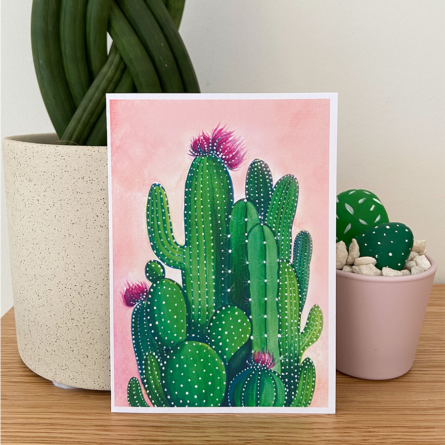 Kunst von andu Grußkartenkakteen