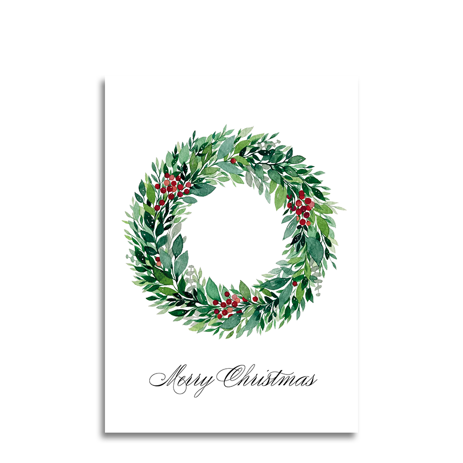 Kunst von andu Grußkarte Weihnachtskranz
