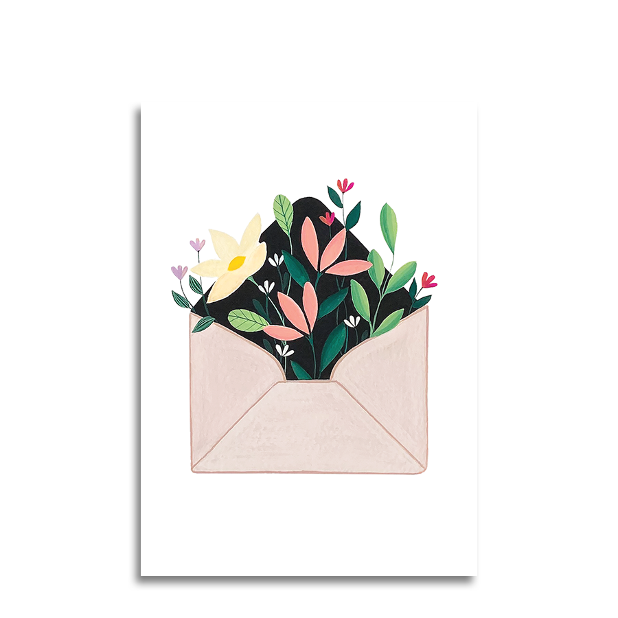 Kunst von Andu Grußkarte Blumenumschlag