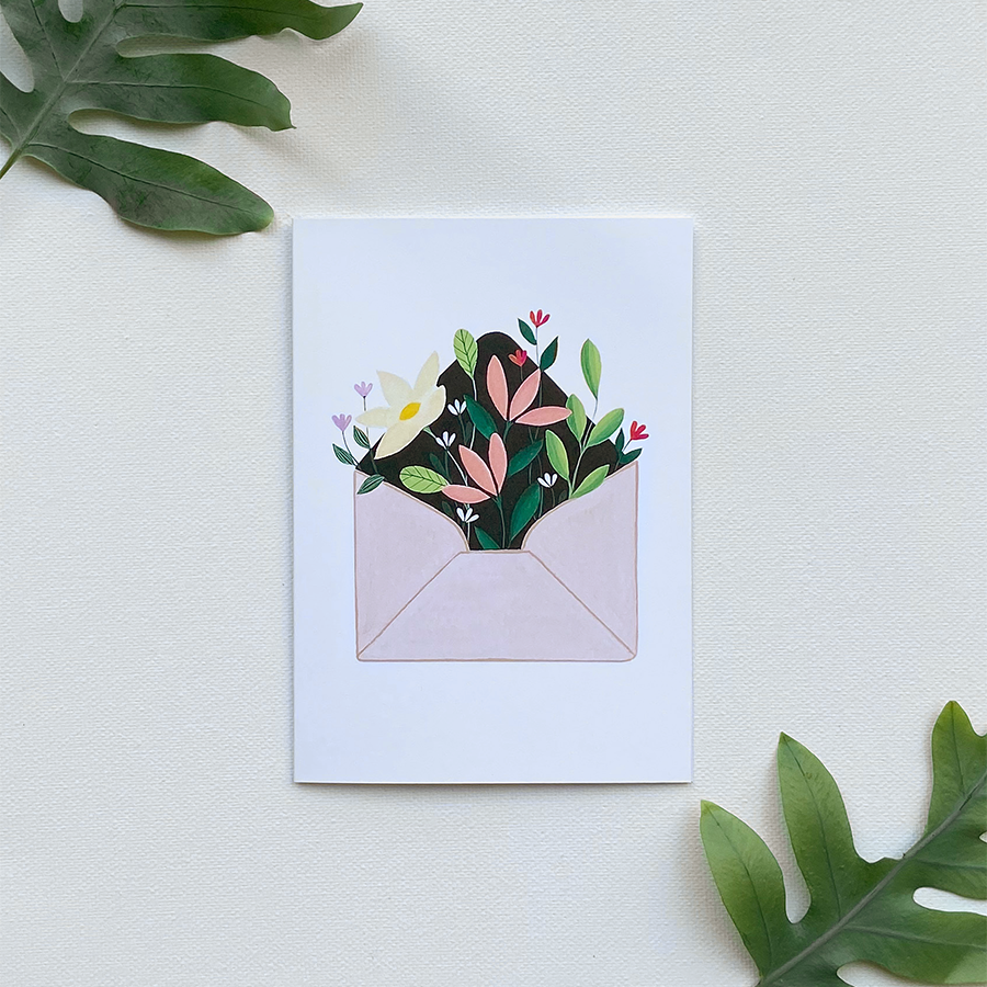 Kunst von Andu Grußkarte Blumenumschlag