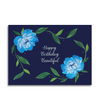 Kunst von andu Grußkarte HBD blaue Blumen