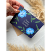 Kunst von andu Grußkarte HBD blaue Blumen