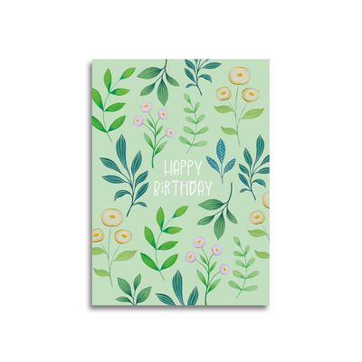 Kunst von Andu Grußkarte HBD grün