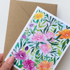 Kunst von andu Grußkarte Dschungelblumen