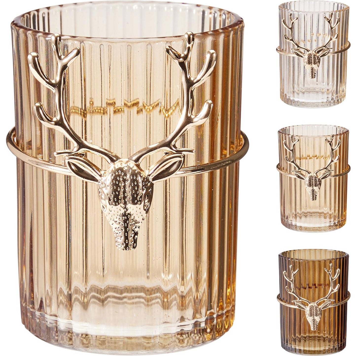 Home Styling Teelichthalter 9cm 3sort. Bernstein