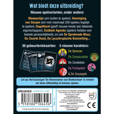 Asmodee de Weerwolves von Wakkerdam Vollmondkartenspiel Erweiterung