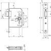 Assa Abloy N1002 Laufschloss | dm65mm | Kurbelloch 8mm | Frontplatte Edelstahl 24x185mm abgerundet | Zamak vernickelter Riegel | dr 1+3 2+4 - 10049500