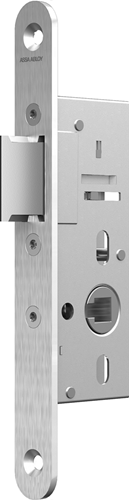 Assa Abloy N1002 Laufschloss | dm65mm | Kurbelloch 8mm | Frontplatte Edelstahl 24x185mm abgerundet | Zamak vernickelter Riegel | dr 1+3 2+4 - 10049500