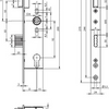 Assa Abloy N1500 Türschloss | dm40mm | PC 92mm | Kurbelloch 8mm | Frontplatte Edelstahl 24x270mm rechteckig | Zamak vernickelter Riegel | dr 1+3 2+4 - 10049531