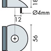 Assa Abloy Türstopper aus Edelstahl | Halbmond-Bodentürstopper | ø56 x 48 x 18 mm | Gummi 8mm | Länge: 48 mm - p000238189-001-001