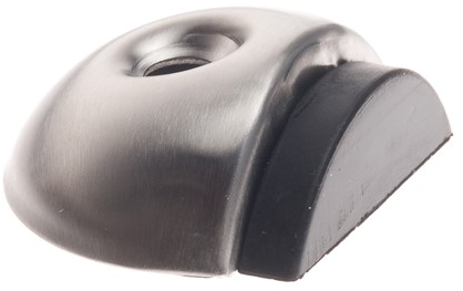 Assa Abloy Türstopper aus Edelstahl | Halbmond-Bodentürstopper | ø56 x 48 x 18 mm | Gummi 8mm | Länge: 48 mm - p000238189-001-001