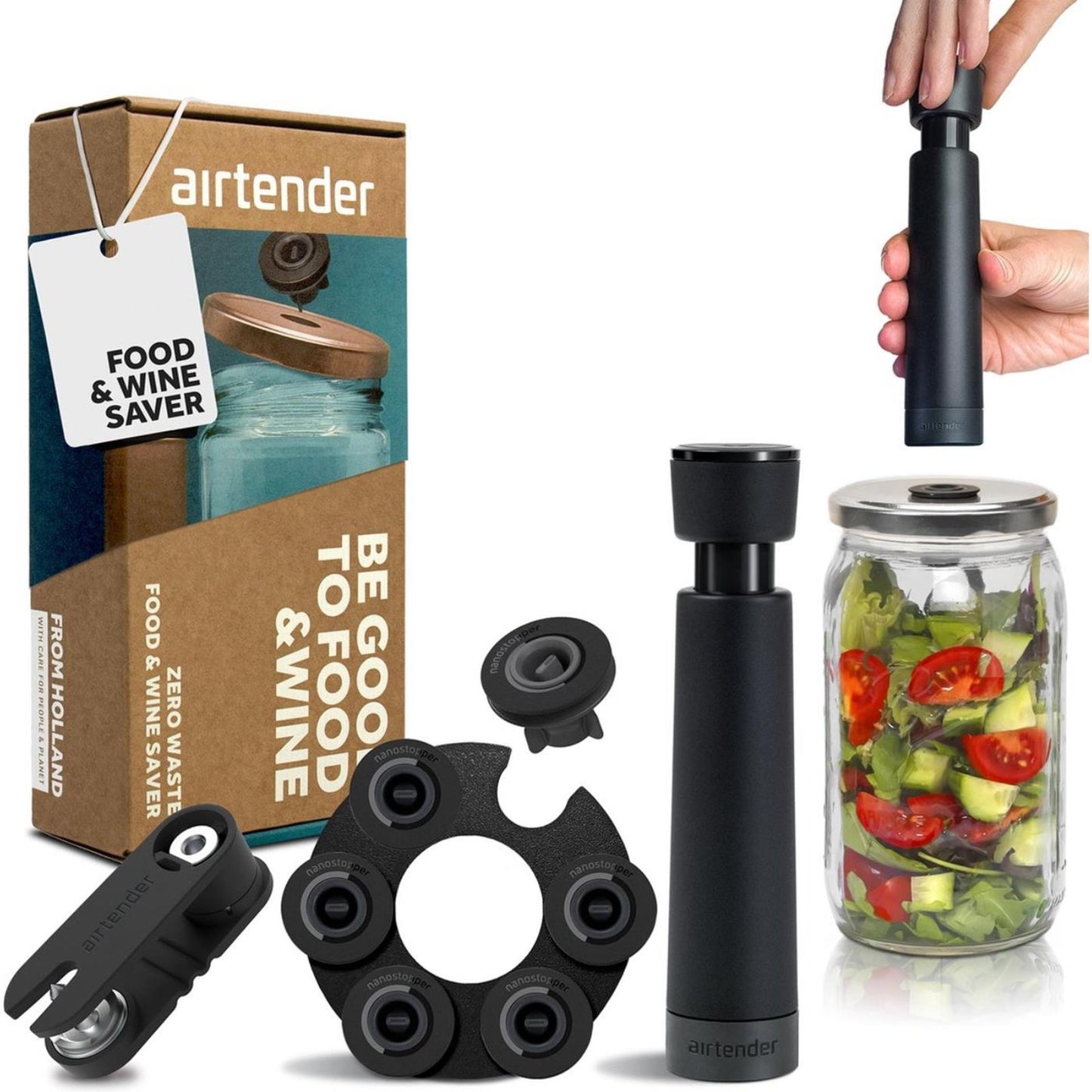 Airtender Vakuum -Set für Lebensmittelwein - Geschenkbox