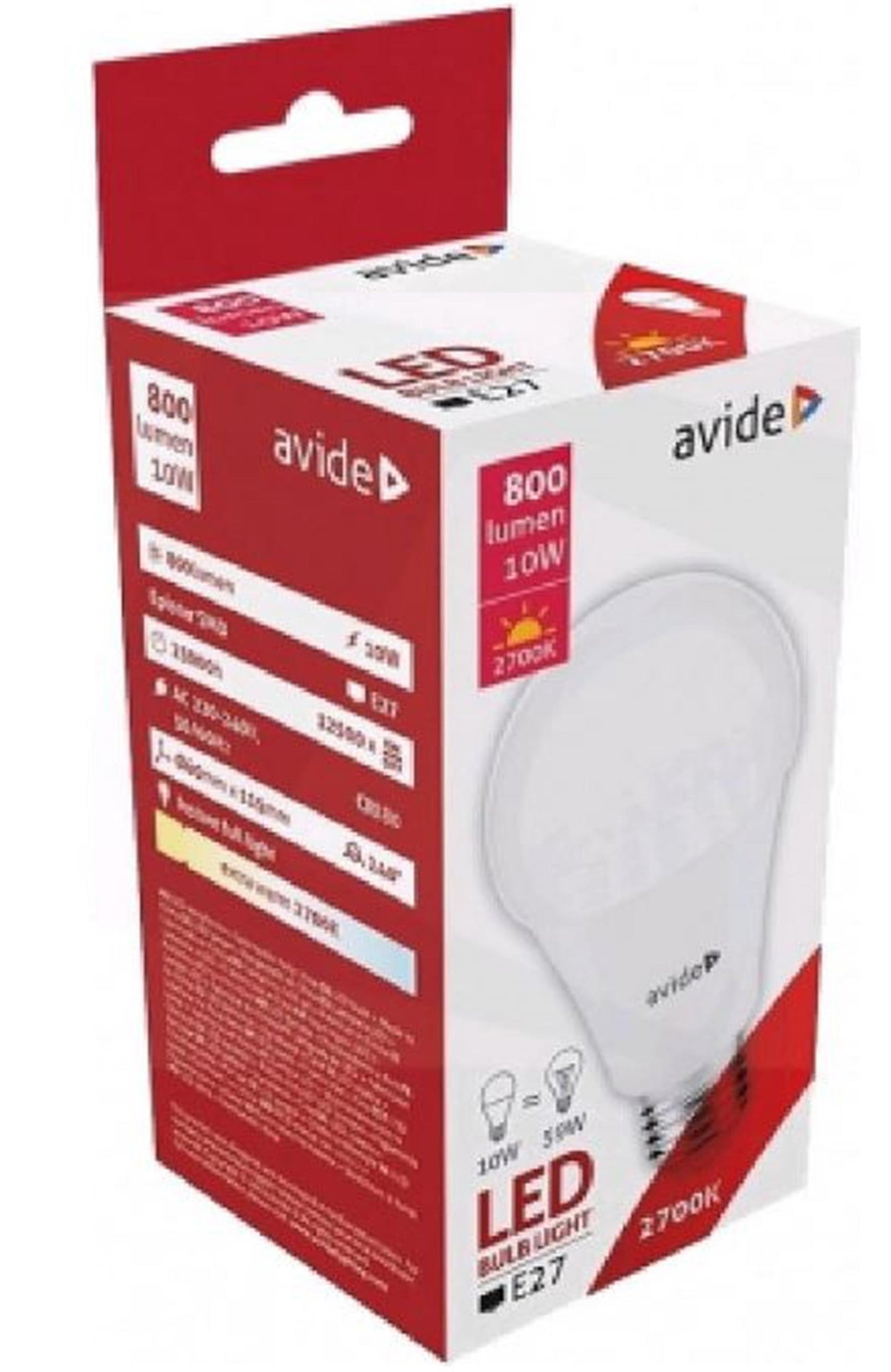 Avide LED-Lampe E27 10W 2700K EW 800lm