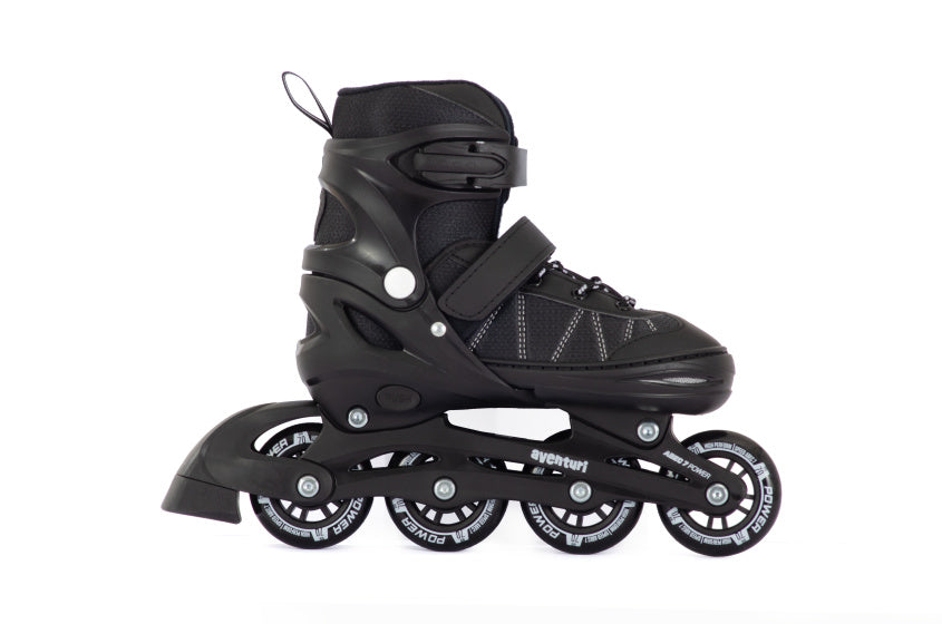 Aventuri einstellbare Inline-Skates Halbboot Schwarz Größe 30-33 (en)