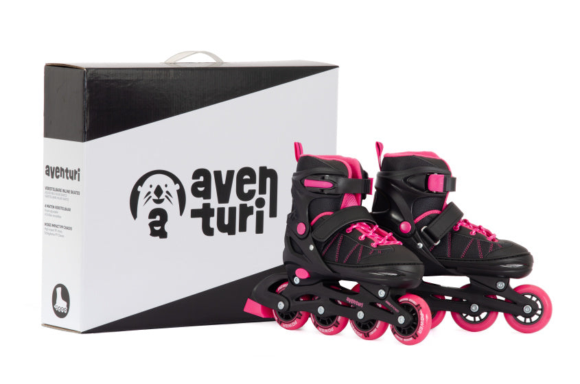 Aventuri einstellbare Inline-Skates Halbboot Black Pink Größe 38-41 (L)