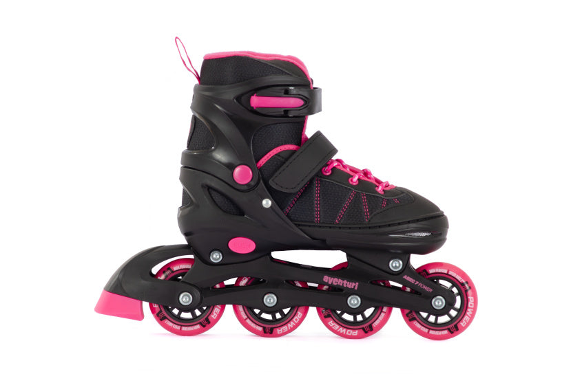 Aventuri einstellbare Inline-Skates Halbboot Black Pink Größe 38-41 (L)