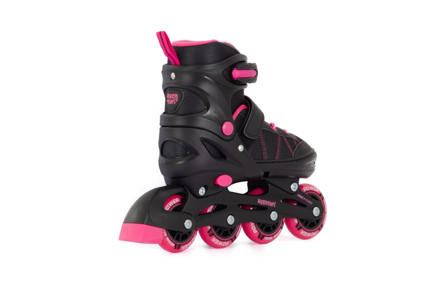 Aventuri einstellbare Inline-Skates Halbboot Black Pink Größe 34-37 (M)