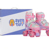 Aventuri Verstellbare Rollschuhe mit leicht rosa Glitzergröße 27-30 (XS)