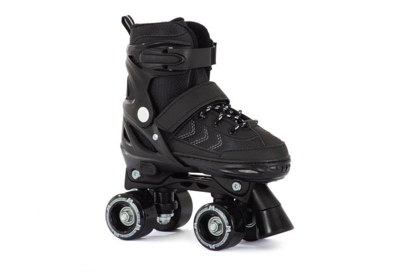 Aventuri Verstellbarer Rollschuhe Halbboot Schwarz Größe 27-30 (XS)