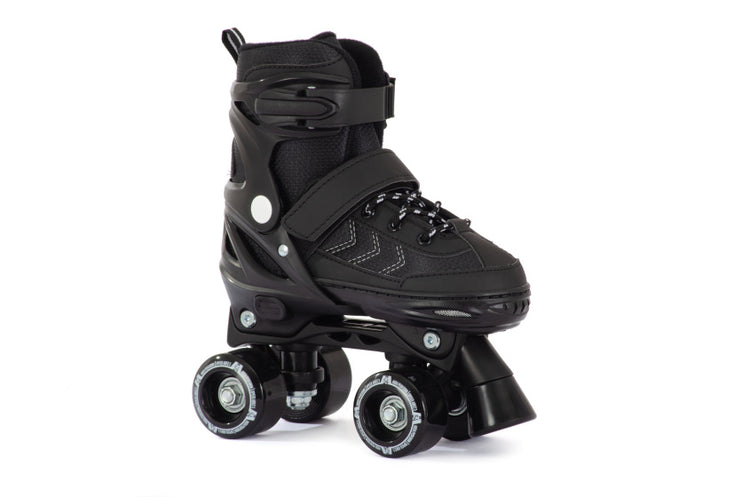 Aventuri Verstellbarer Rollschuhe Halbboot Schwarz Größe 27-30 (XS)