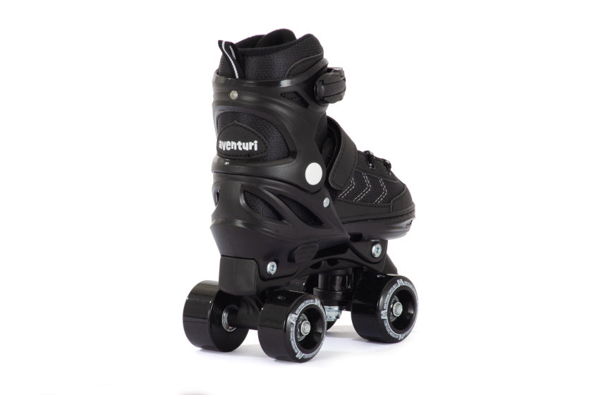 Aventuri einstellbare Rollschuhe Halbboot Schwarz Größe 31-34 (en)