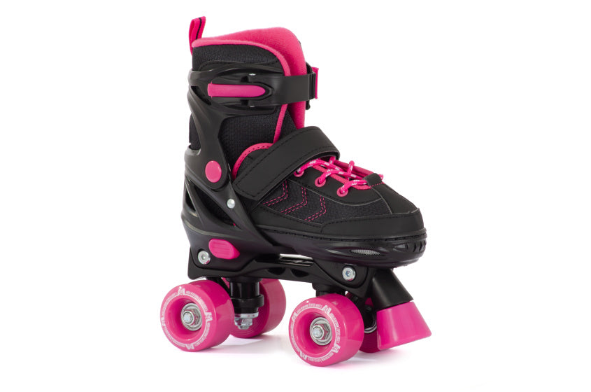 Aventuri Verstellbare Rollschuhe Halbboot Black Pink Größe 31-34 (s)