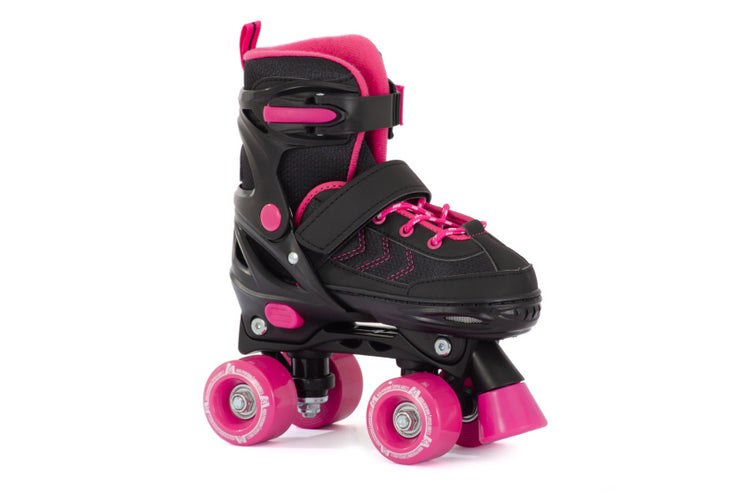 Aventuri Verstellbare Rollschuhe Halbboot Black Pink Größe 31-34 (s)