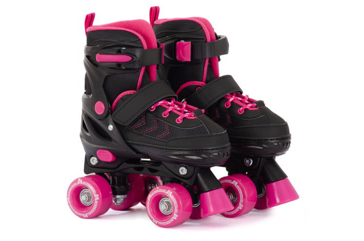 Aventuri Verstellbarer Rollschuhe Halbboot Black Pink Größe 27-30 (XS)