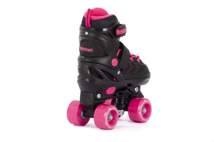 Aventuri Verstellbare Rollschuhe Halbboot Black Pink Größe 31-34 (s)