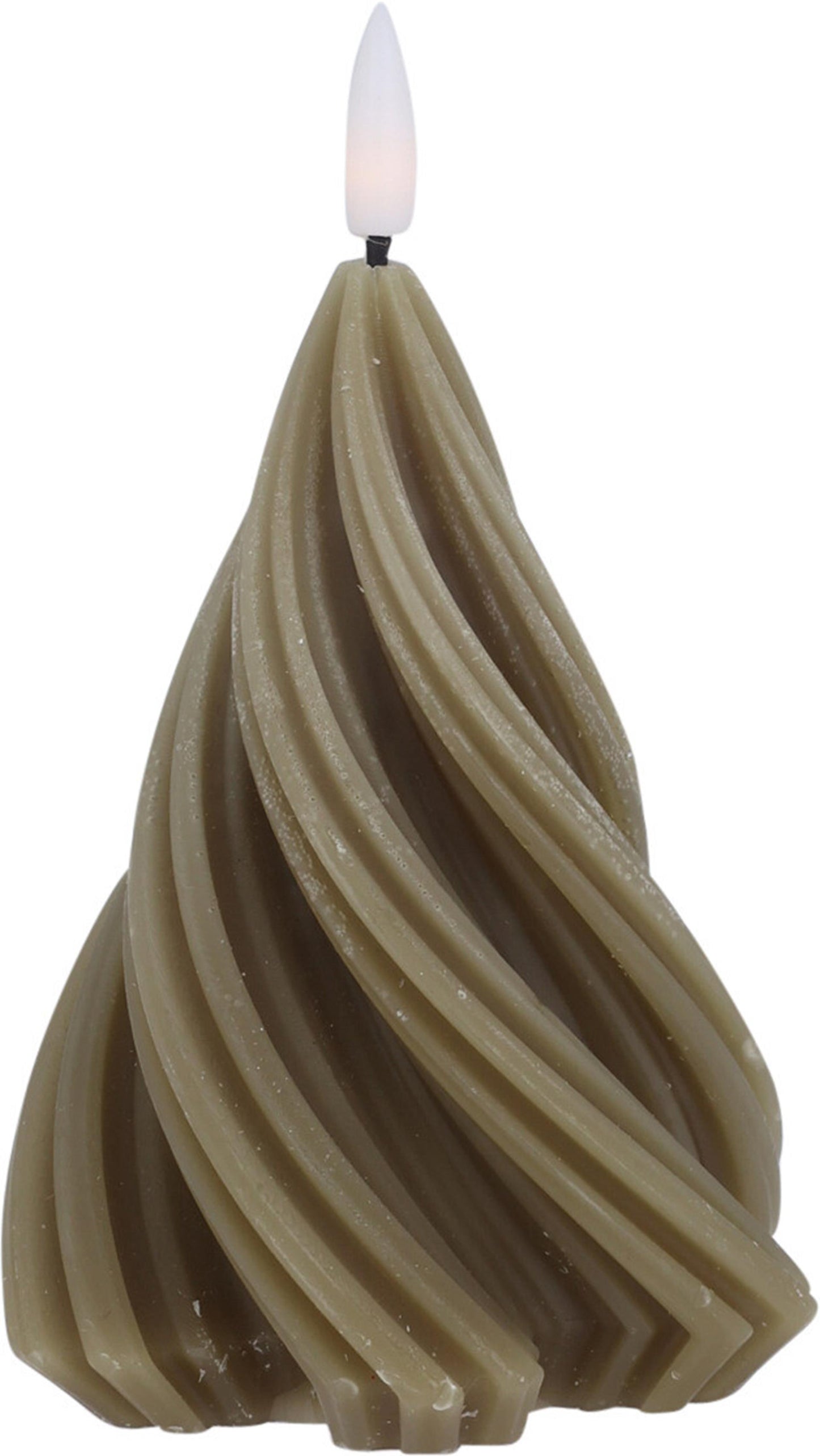 Home Styling Kerze LED Baum gedreht h13cm taupe
