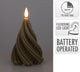 Home Styling Kerze LED Baum gedreht h13cm taupe