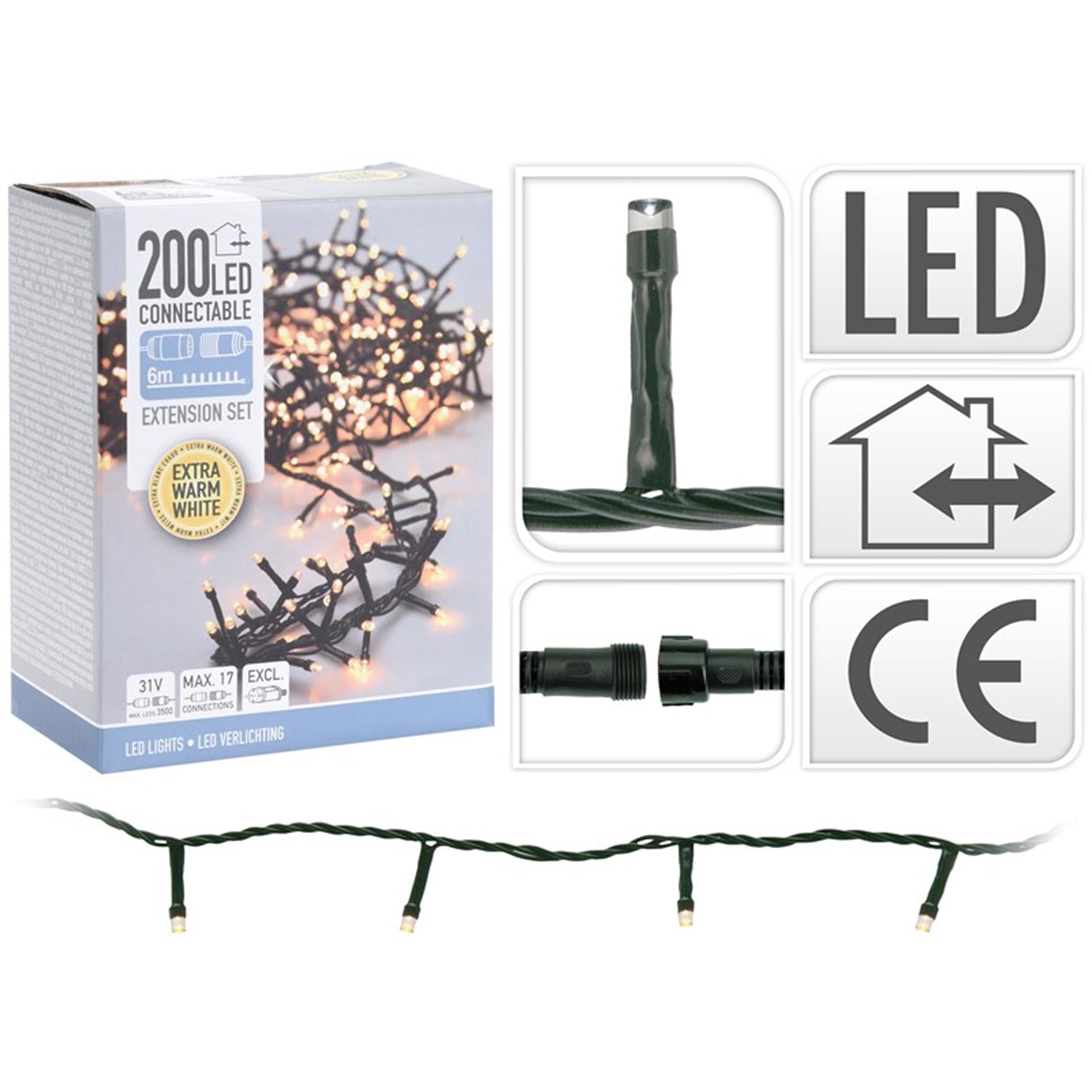 Home-Styling-Weihnachtslichter-Cluster, anschließbar, 200 l