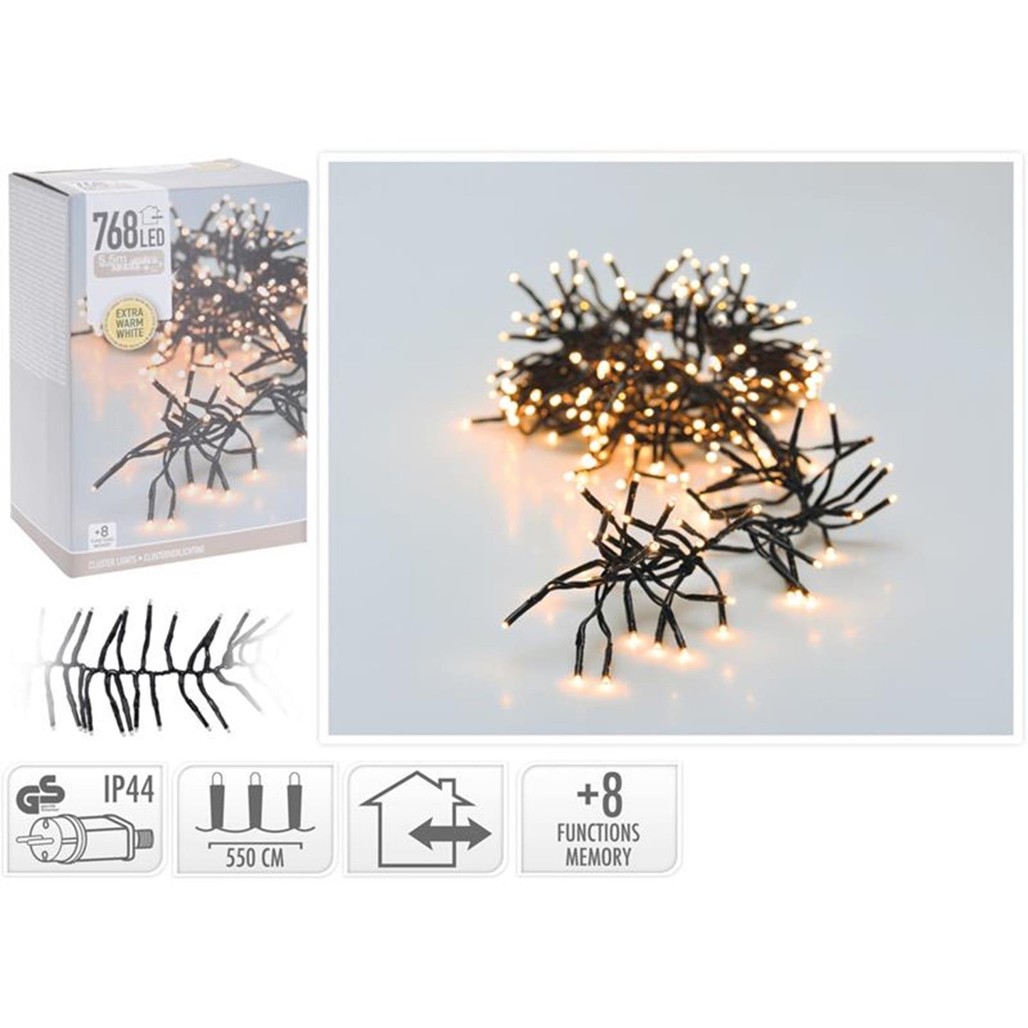 Home-Styling-Weihnachtslichter-Cluster 768LED