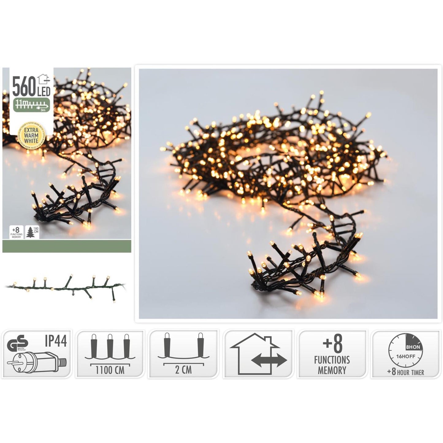 Weihnachtsbeleuchtung Mikrocluster 560led 11m